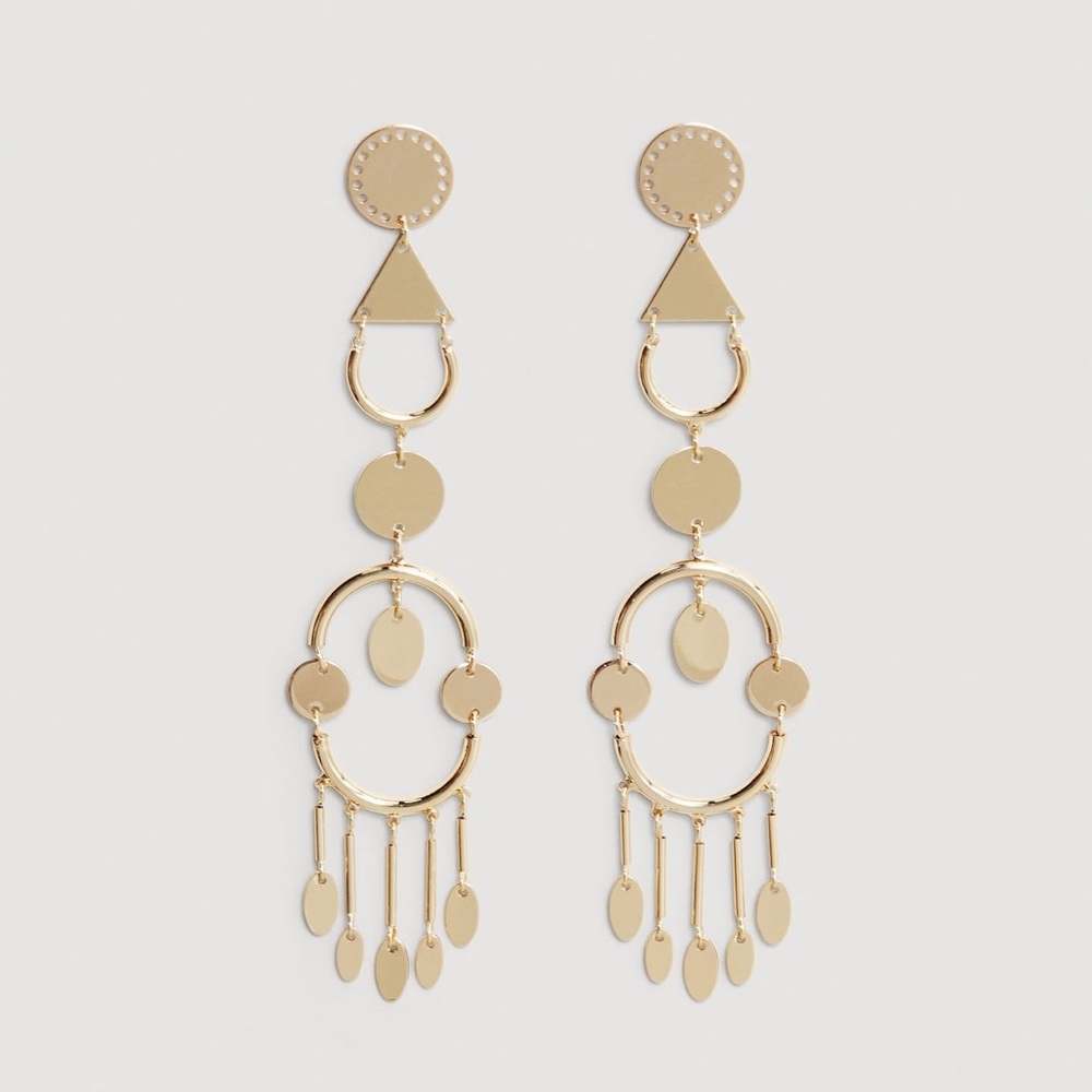 NWT Mango Metal Pendant Earrings